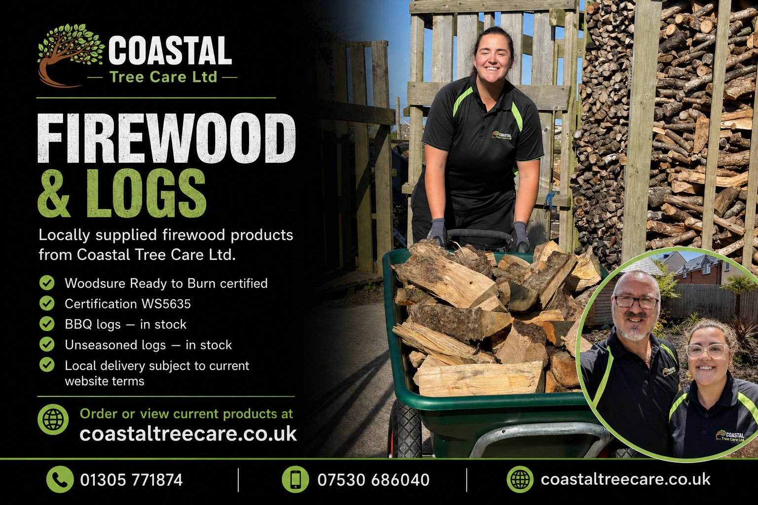 Firewood and Logs – Coastal Tree Care Weymouth Firewood and logs from Coastal Tree Care, locally supplied in Weymouth, Portland and Dorchester
